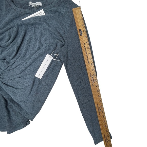 Young Fabulous & Broke Blue Marled Twist Front Soft Knit Top Size Large NWT - Picture 9 of 10